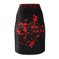 Splatter Punk Pencil Skirt