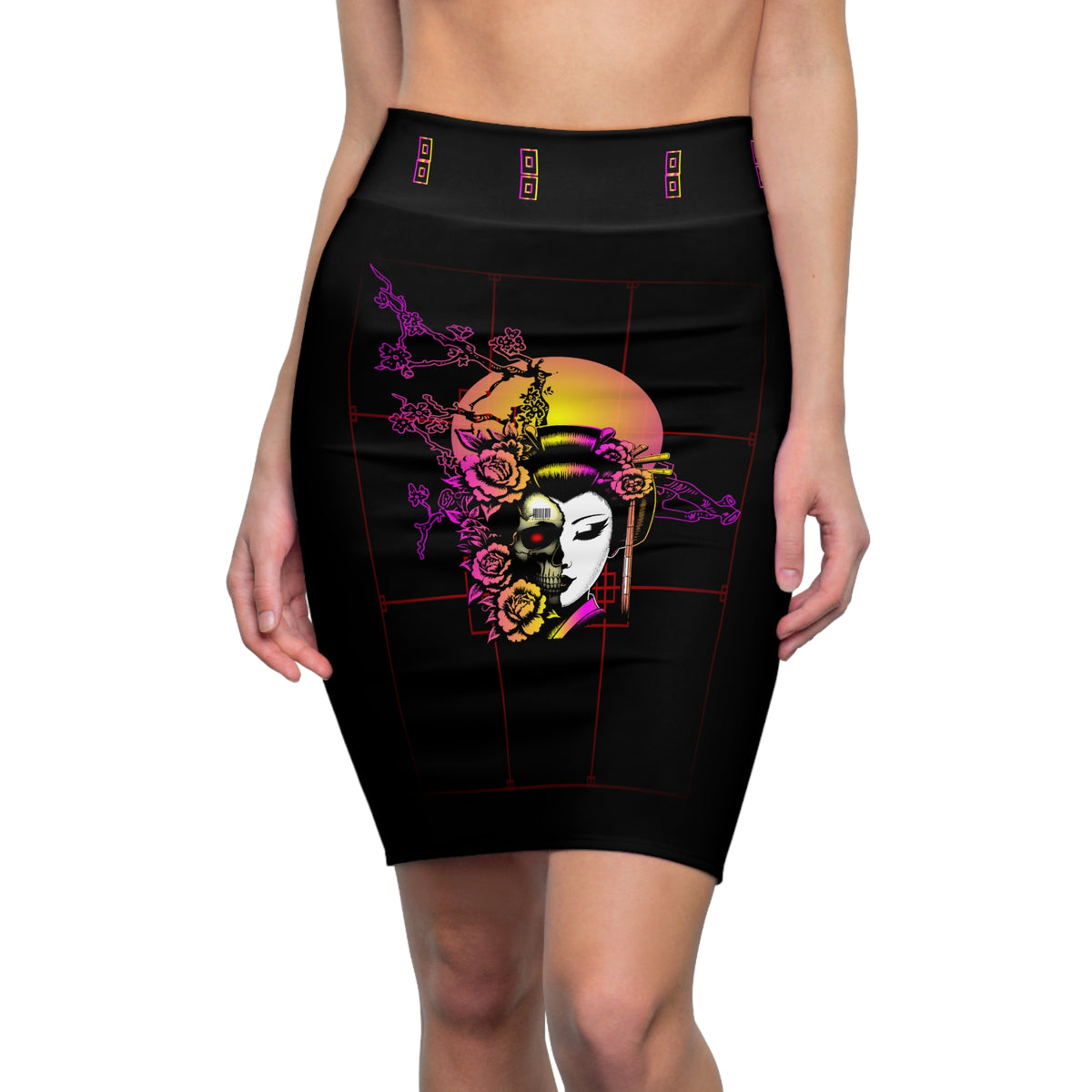 Geisha Sun Pencil Skirt