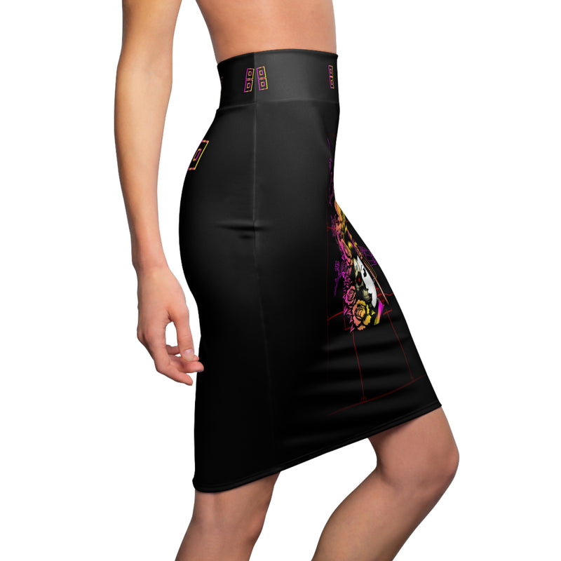 Geisha Sun Pencil Skirt