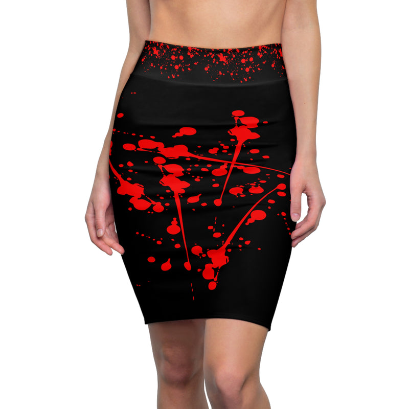 Splatter Punk Pencil Skirt