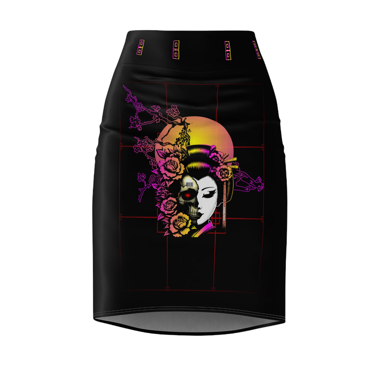 Geisha Sun Pencil Skirt